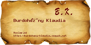 Burdohány Klaudia névjegykártya